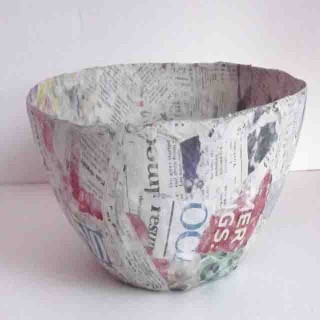 Cover with newspaper strips