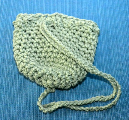 small crocheted treasure bag
