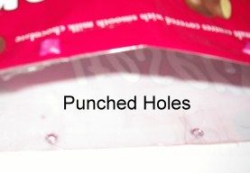 Punched holes in pack
