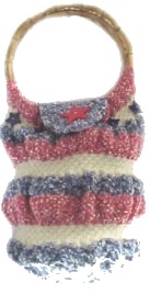 Red White Blue Knitted Bag