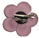 Leather Flower Pin Back