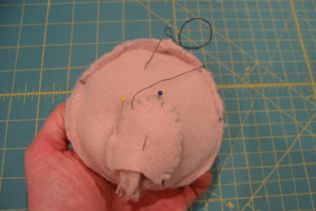 Fold and sew snout