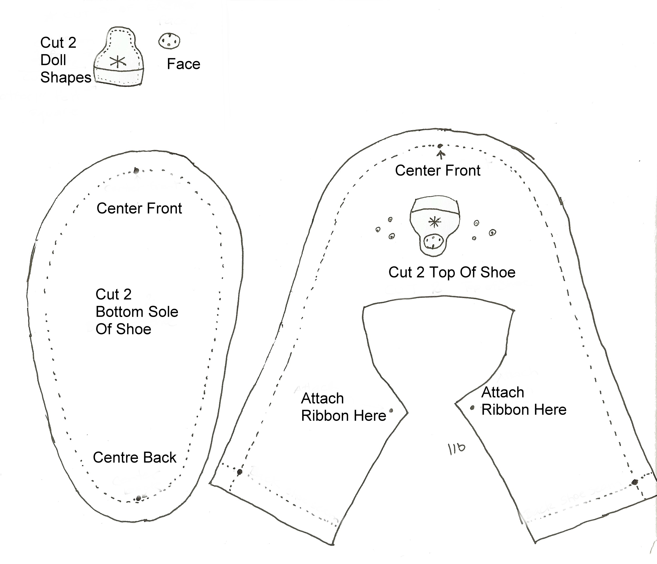 Felt Baby Shoe Pattern Matryoshka Doll CraftBits