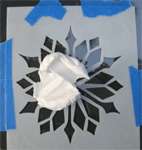 snowflake stencil paste on window