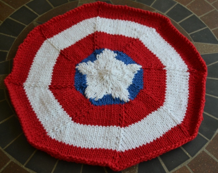 captain america placemat knit