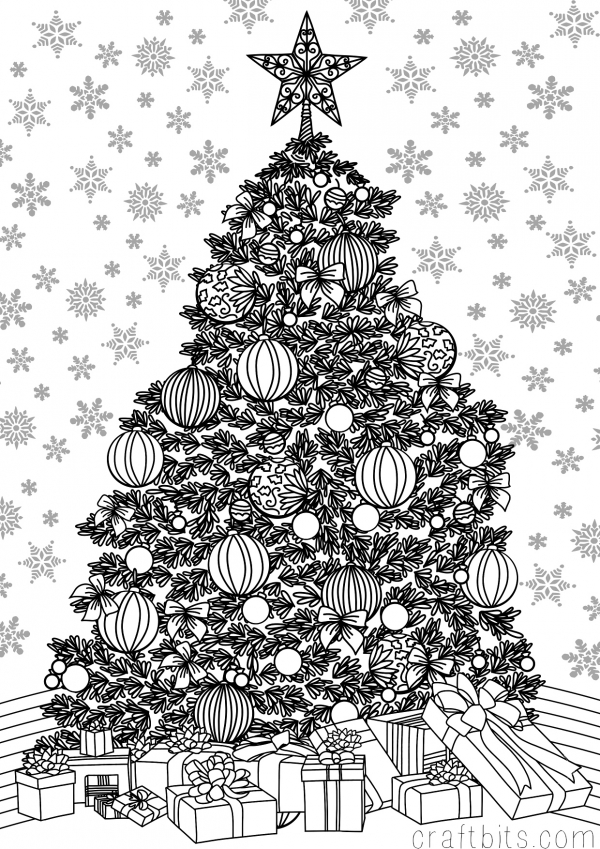 Christmas Themed Adult Coloring Sheet — CraftBits.com