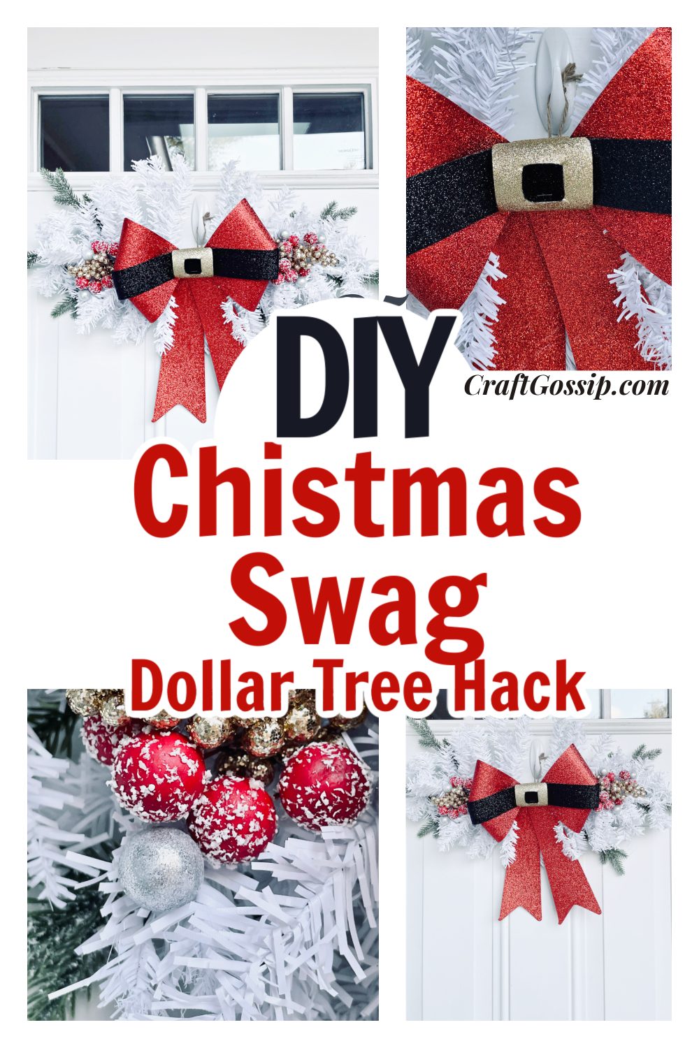 Dollar Tree Hack White Christmas Swag Craftbits